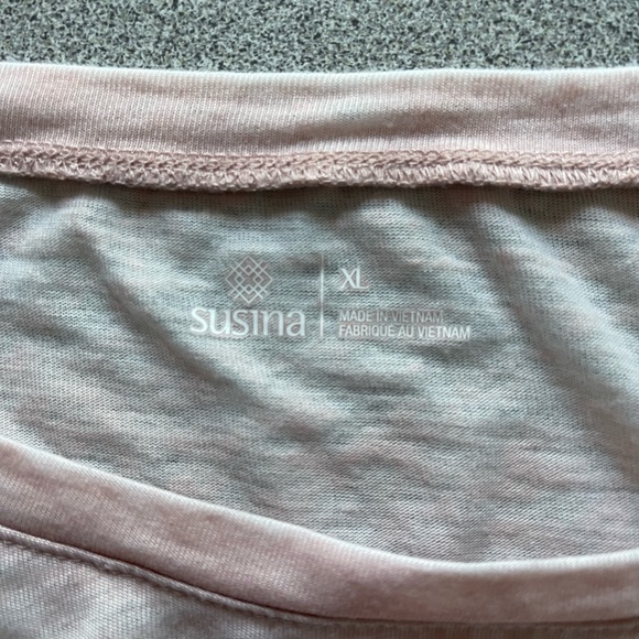 Susina Semi Sheer Pink Side Tied T-Shirt Size XL - Picture 5 of 8